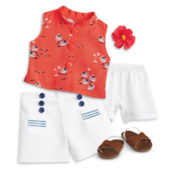 NEW American Girl 18" NANEA DOLL In MEET OUTFIT Necklace Barrette Shoes Book BOX - Picture 11 of 12